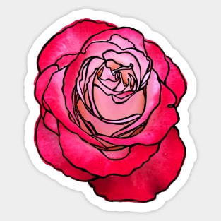 Cottage Core, Rose Flower Outline Sticker